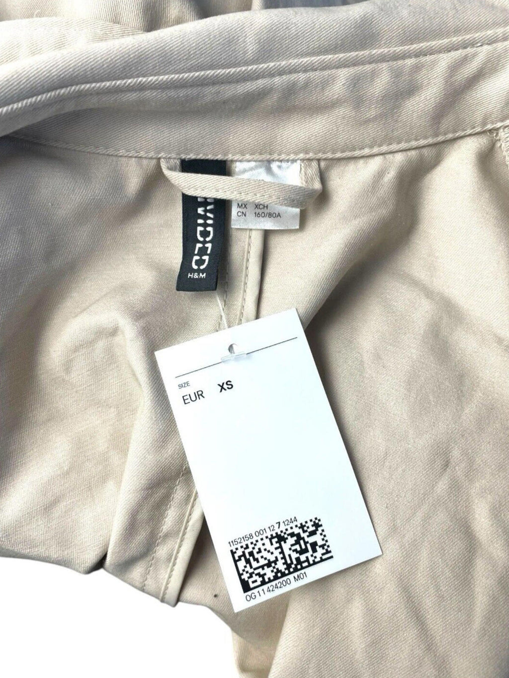 Divided Trench Coat Light Beige Cotton Double Breasted Belted Women's UK Size XS