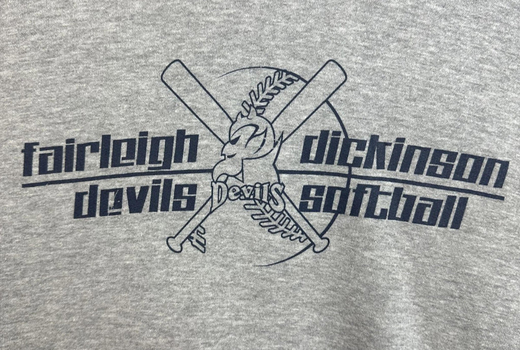 Pennant Gray Devils Softball Hoodie Men's UK Size M Grey Hooded Jersey Pocket Drawstring