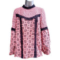 River Island Pink River Island Smock Top Victorian Pattern Women's UK Size 10