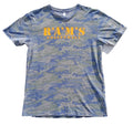 L.A.T. Apparel Gray RAMS Volleyball Graphic Print T-Shirt Men's UK Size M Grey Crew Neck Cammo