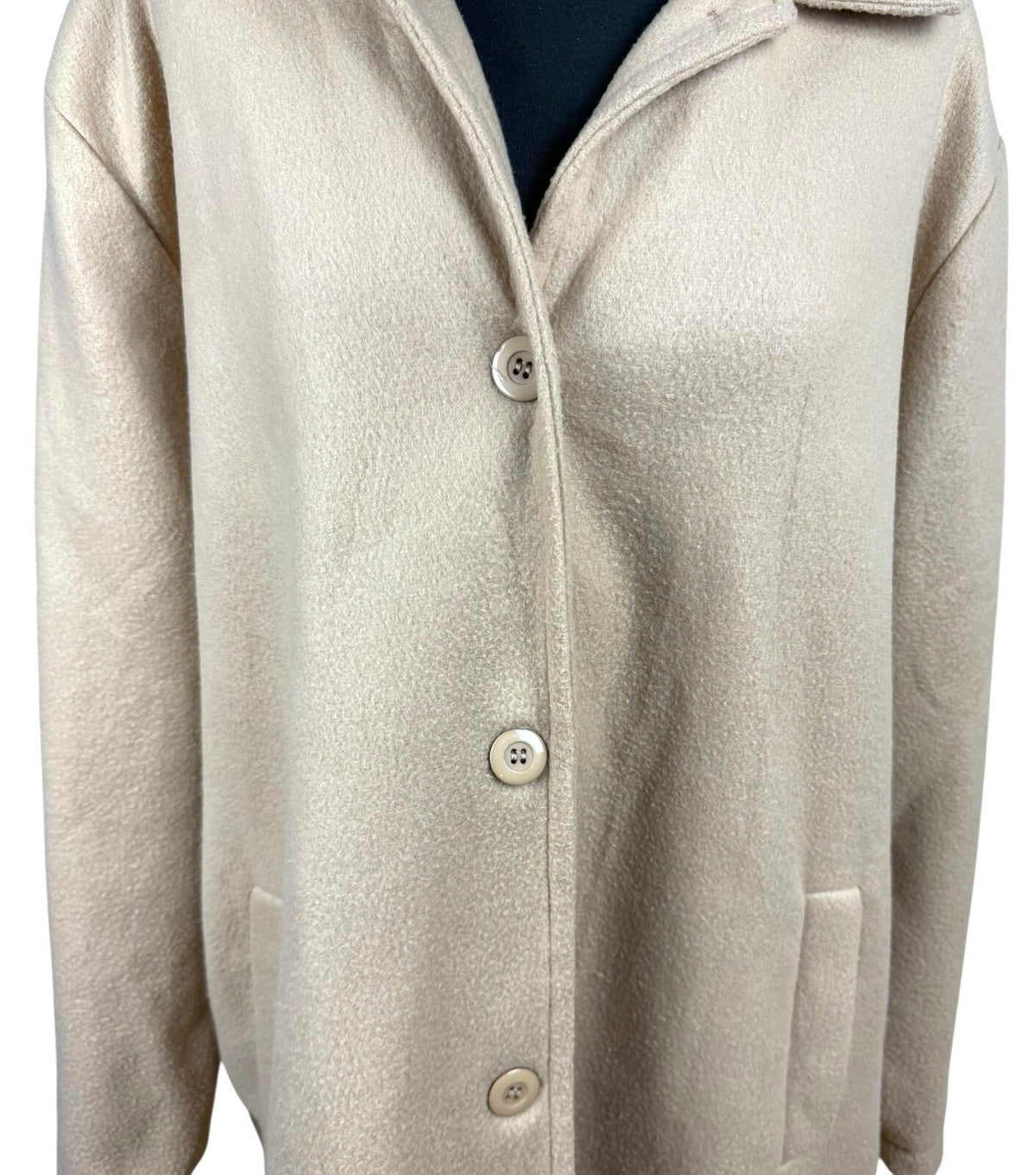 Neuville Wool Effect Jacket Women’s UK Size 22 Mid Length Collared Tan