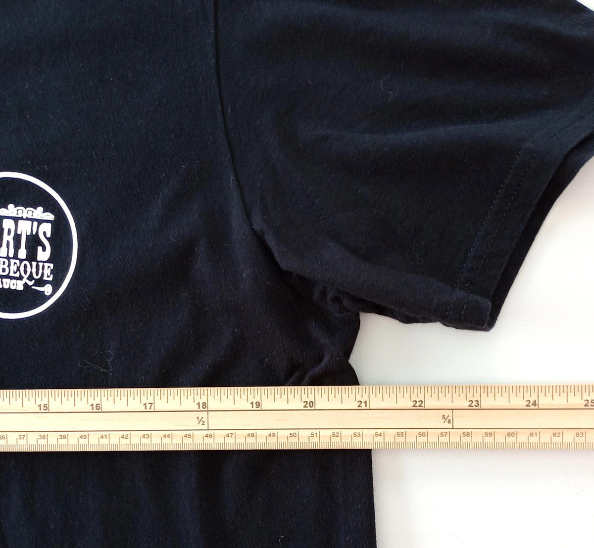 MCE Apparel Black Body By Brisket T-Shirt Men's UK Size L Black Crew Neck BBQ Sauce Graphic Print