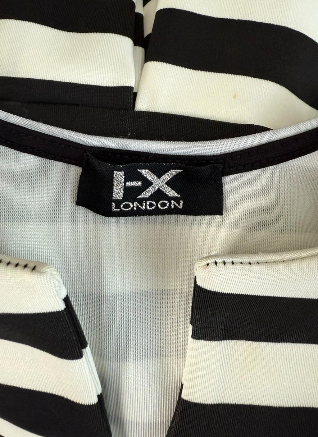 I-X London Striped Dress Women's UK Size 12 Fit & Flare Sleeveless Pleated Skirt