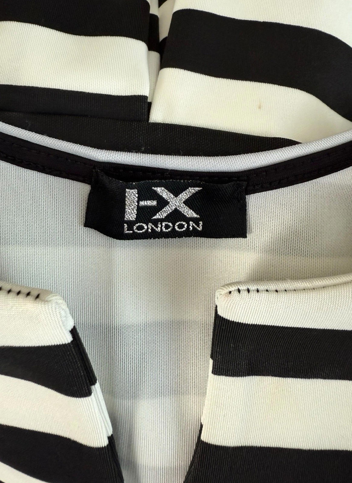 I-X London Striped Dress Women's UK Size 12 Fit & Flare Sleeveless Pleated Skirt