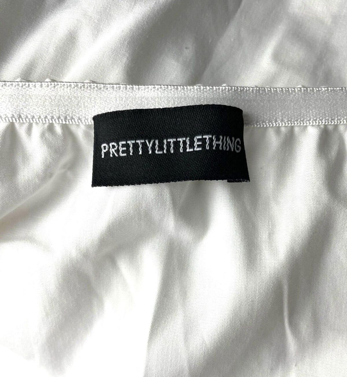 Pretty Little Thing Playsuit White Strapless Bottom Summer Women’s UK Size 8