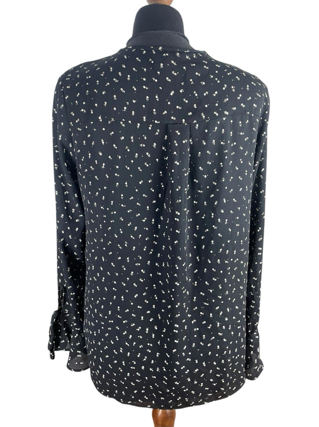 Lumiere Black Floral Blouse Long Sleeve Women's UK Size S