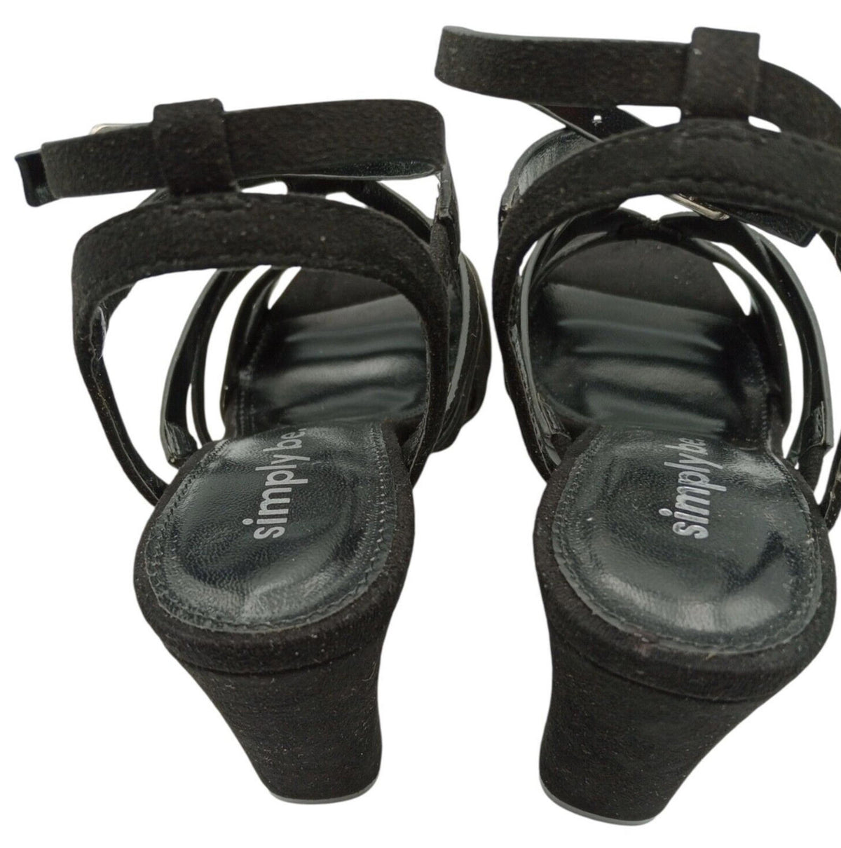 Simply Be Black Simply Be Block Heel Platform Sandals Women's UK Size 4 Black High Strappy Shoes
