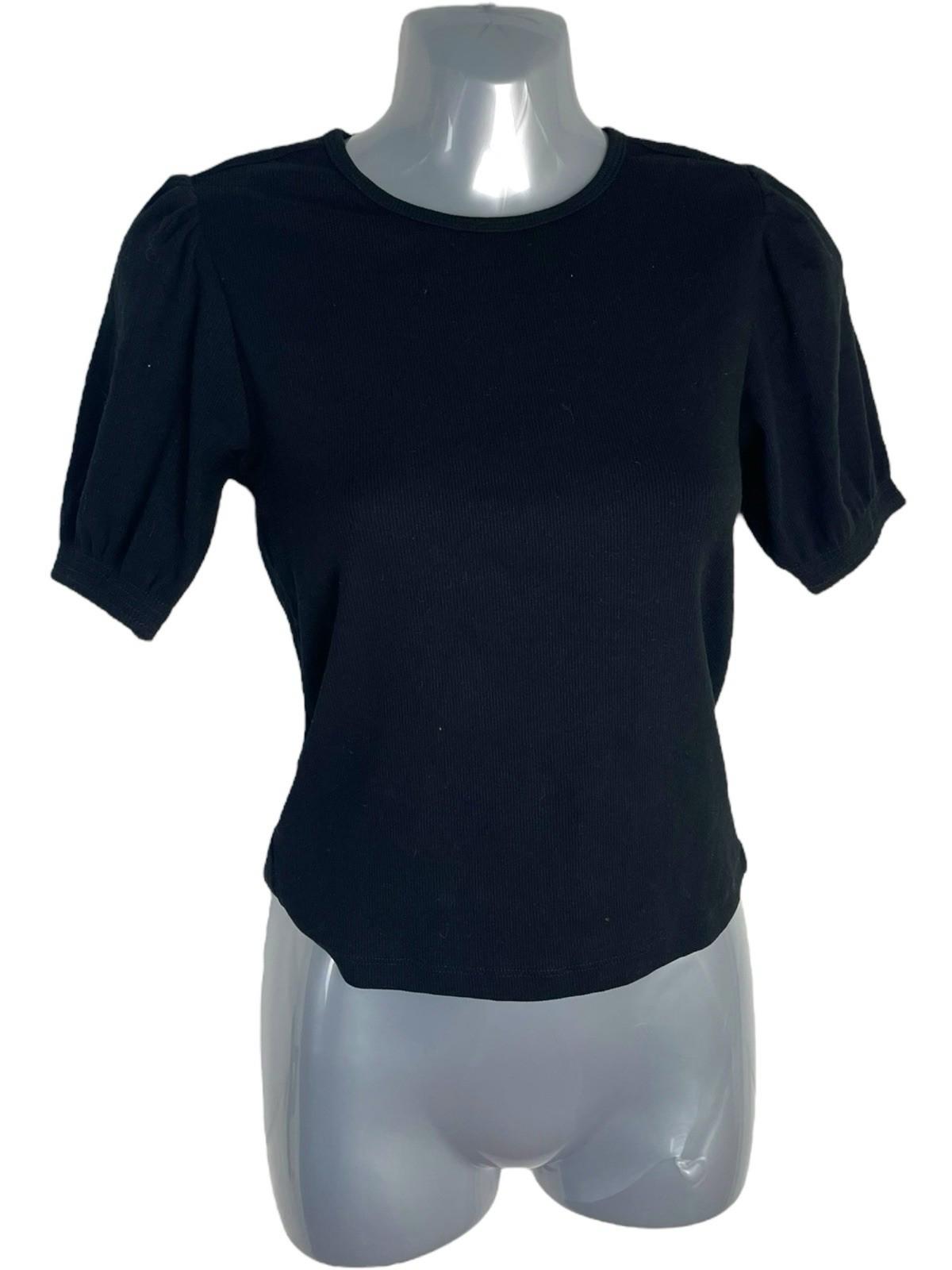 Zara Black T-shirt Top Short Sleeve Women's UK Size 8
