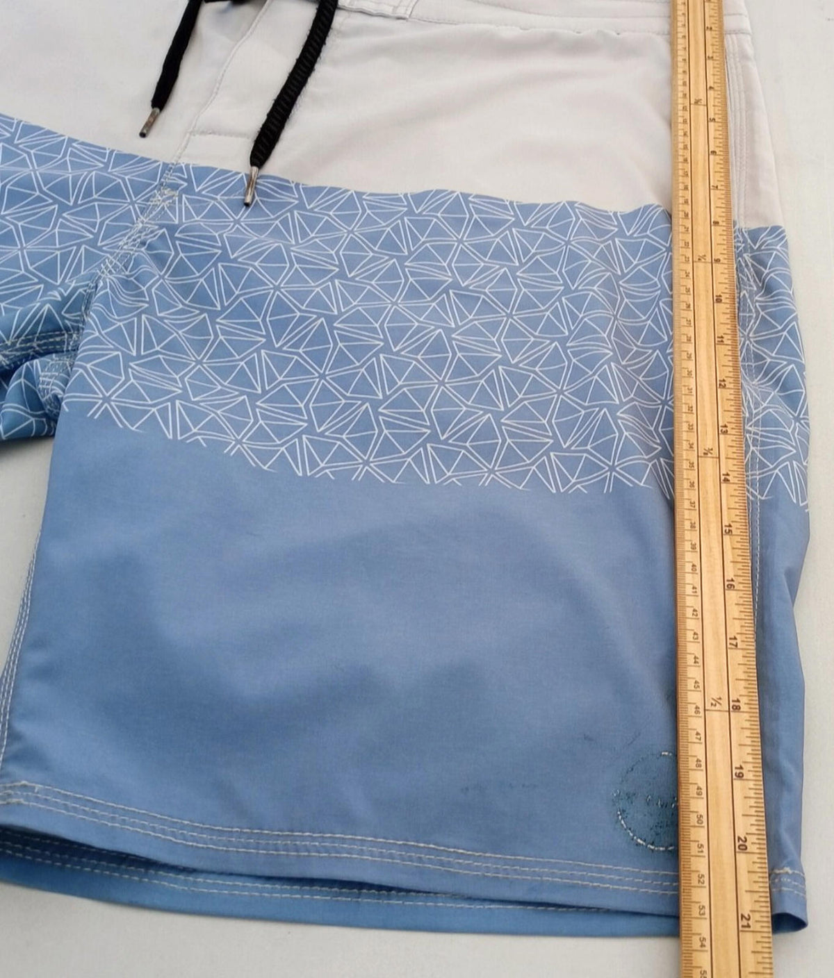 Skylark Swim Shorts Men's UK Size L Beige/Teal Polyester Rich Pockets Drawstring Blue