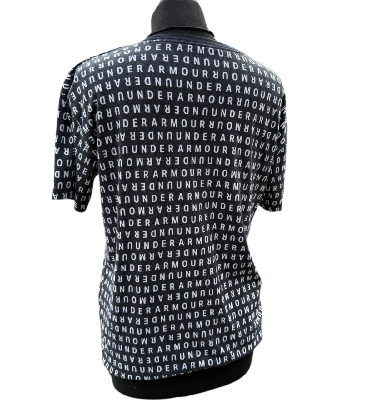 Under Armour Black White T-shirt Logo Print Short Sleeve Women's UK Size S