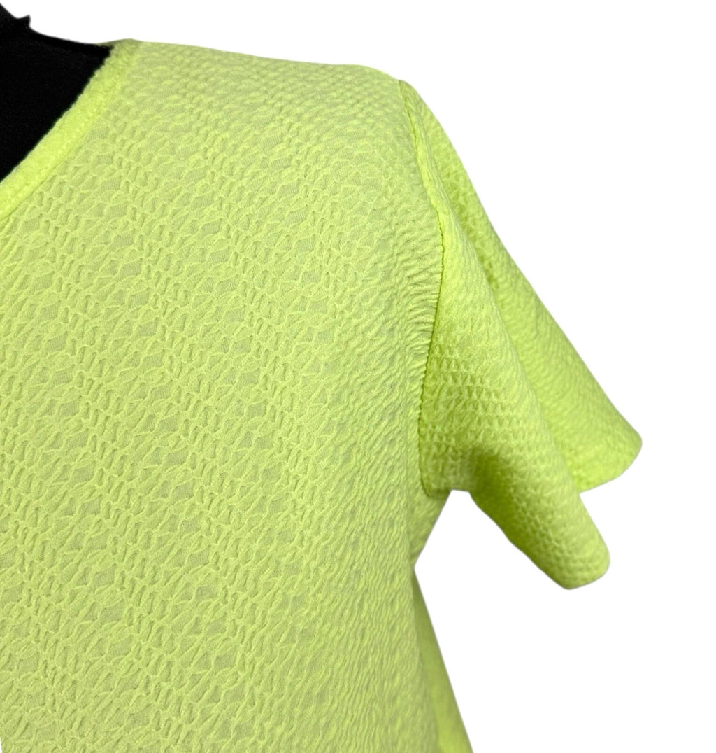 Peacocks Yellow Peacocks T-Shirt Top Women's UK Size 8 Neon Yellow Textured Lightweight