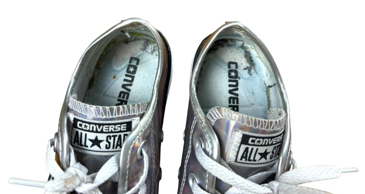 Converse All Star Low Top Sneakers Irredescent Lace Up UK Size 4