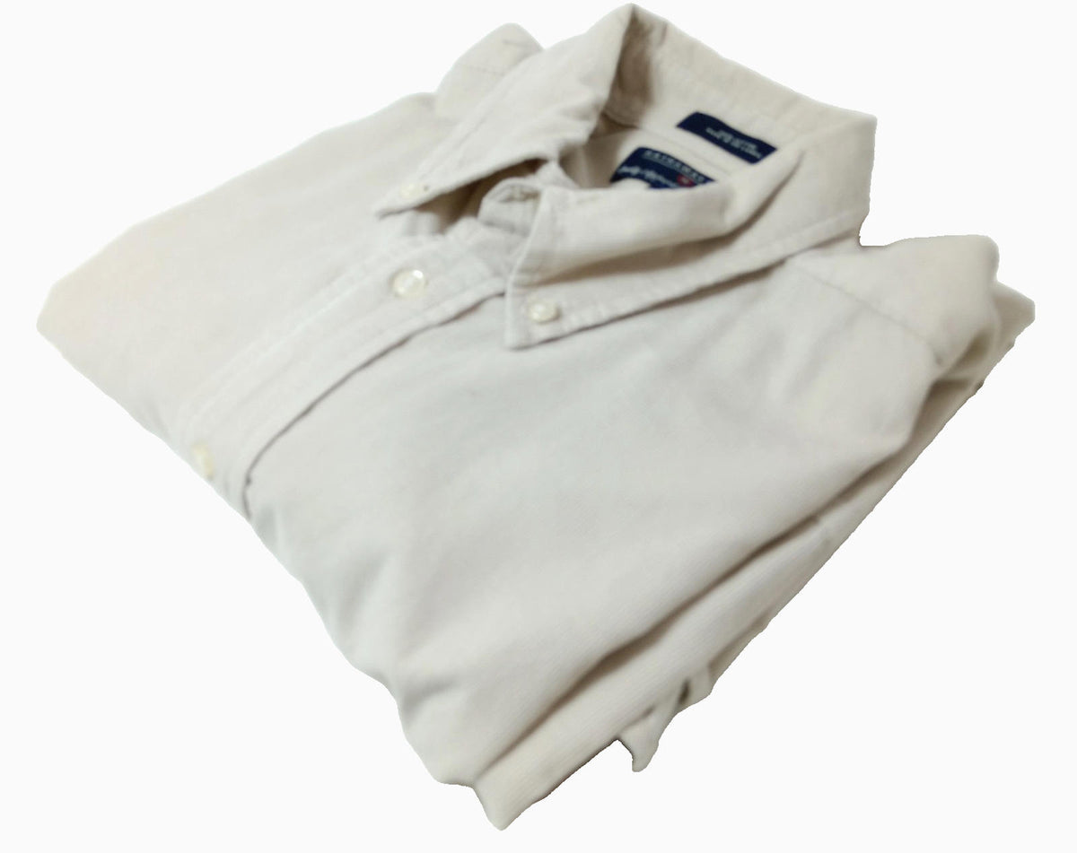 Hathaway Sport Corduroy Shirt Men's UK Size XL Beige Long Sleeve 100% Cotton