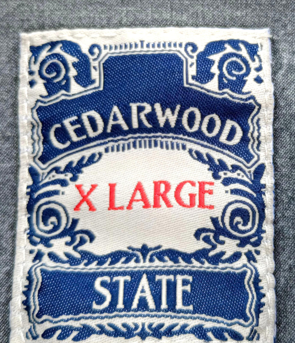 Cedar Wood State Denim Shirt Grey Long Sleeve 100% Cotton UK Men's Size XL