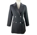 New Look Long Black Blazer Jacket Diamante Button PETITE Women’s UK Size 8