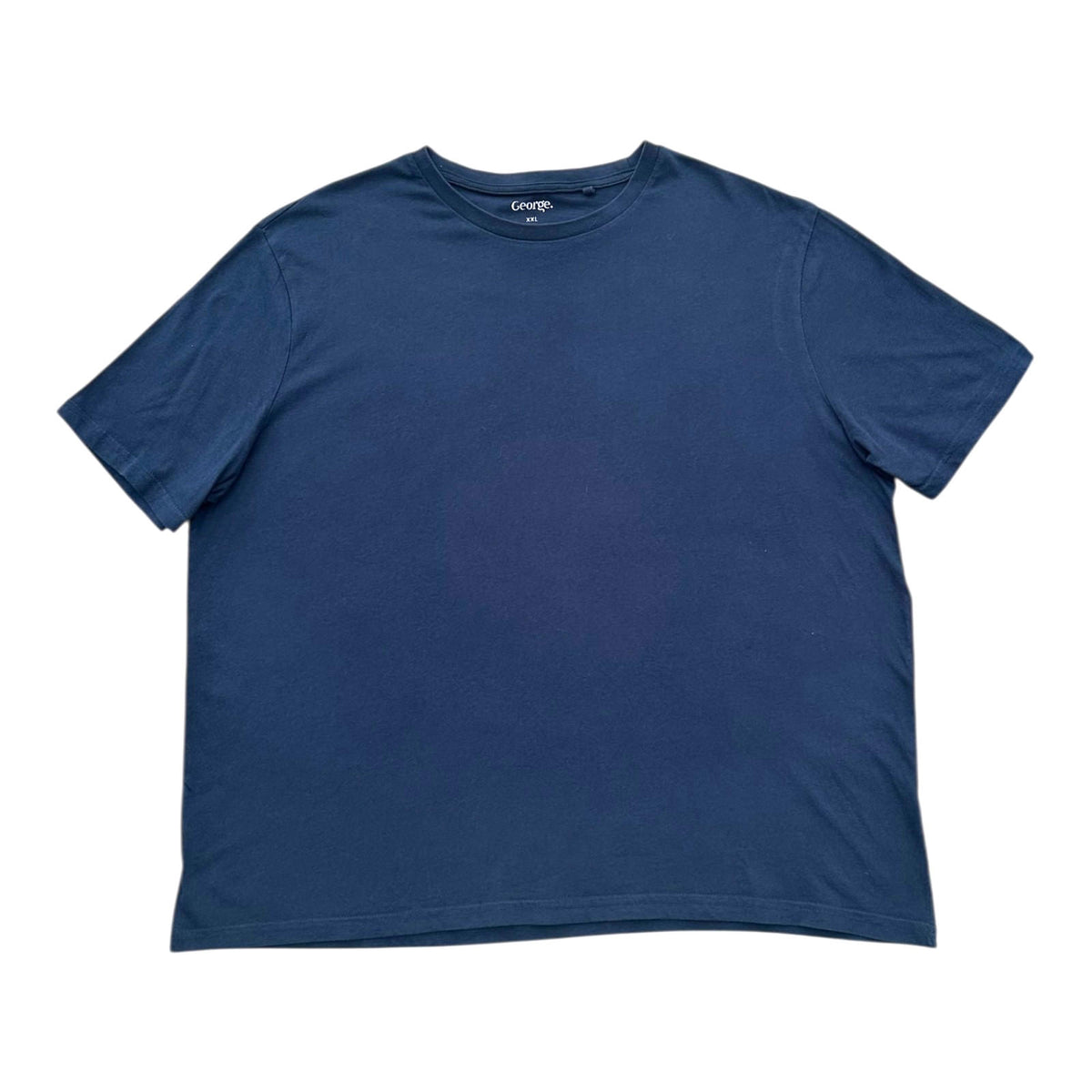 George T-Shirt Men's UK Size 2XL Navy Blue Short Sleeve Crew Neck 100% Cotton