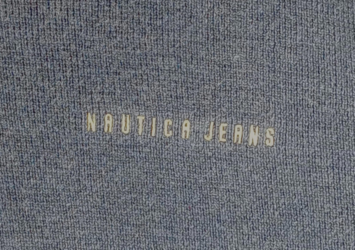 Nautica Knit Jumper Men's UK Size XL Blue Long Sleeve V-Neck Easy Care