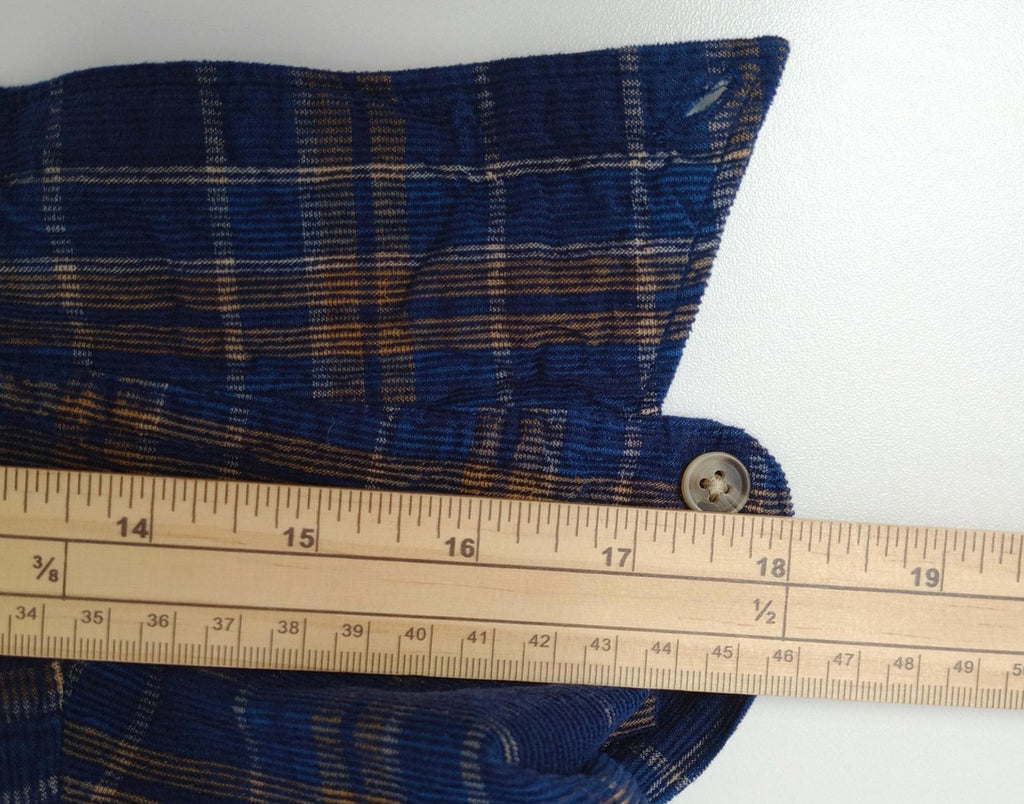 Sonoma Corduroy Shirt Men's UK Size 2XL Blue Check Pocket 100% Cotton Easy Care