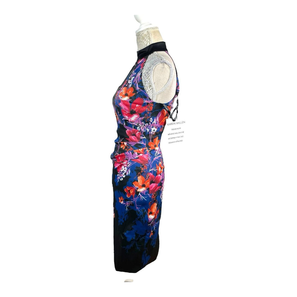 Karen Millen Multicolour Floral Midi Dress Women's UK Size 10