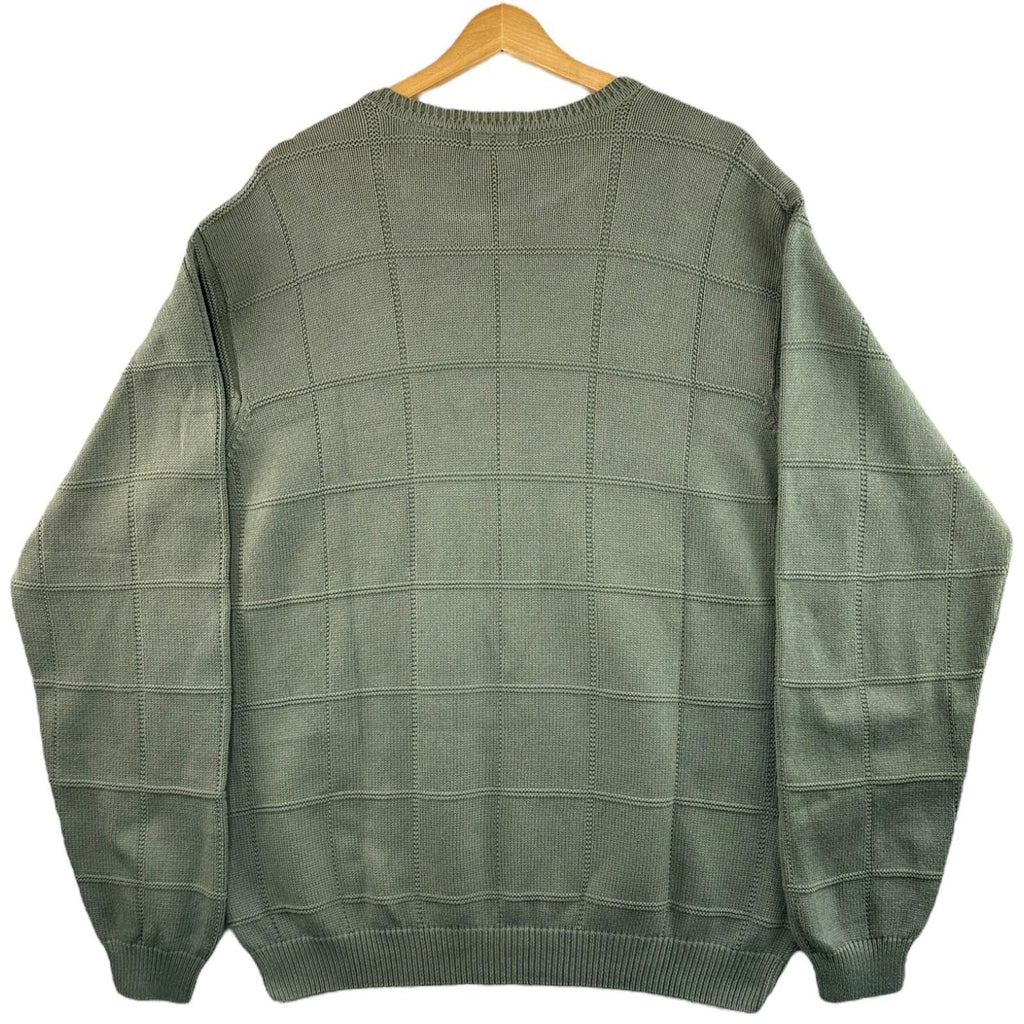IZOD Jumper Men's UK Size L Green 100% Cotton Embroidered Logo Long Sleeve