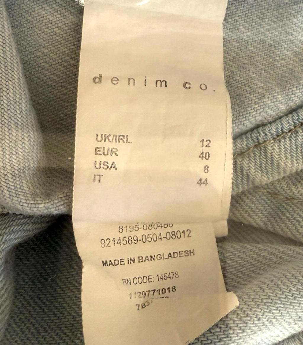 Denim & Co. Light Denim Shirt Jacket Shacket Collared Long Women's UK Size 12