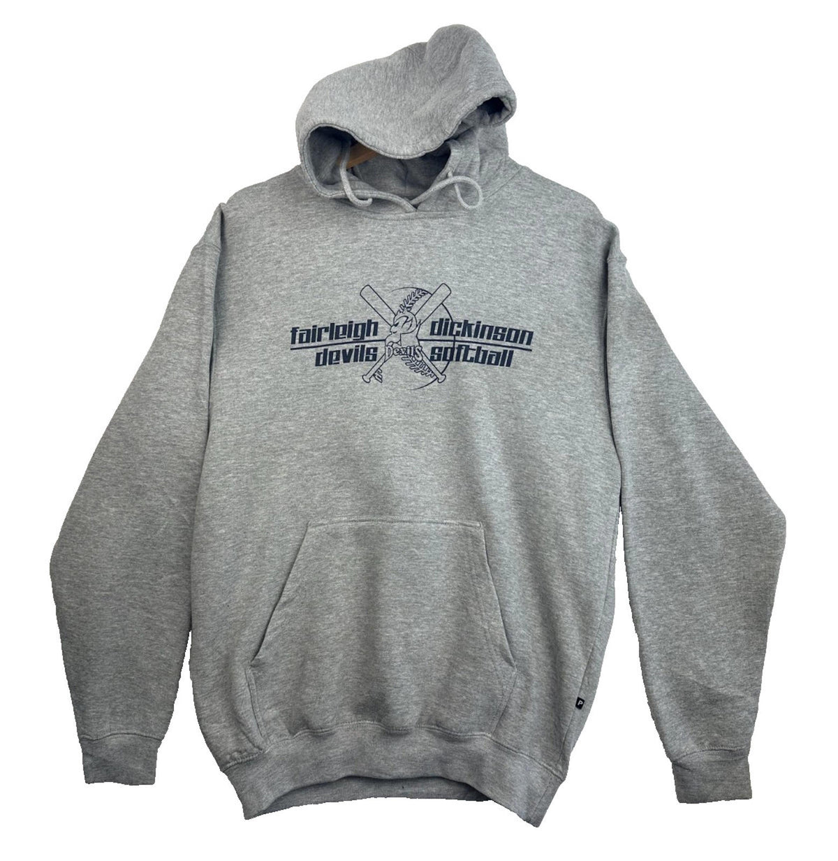 Pennant Gray Devils Softball Hoodie Men's UK Size M Grey Hooded Jersey Pocket Drawstring