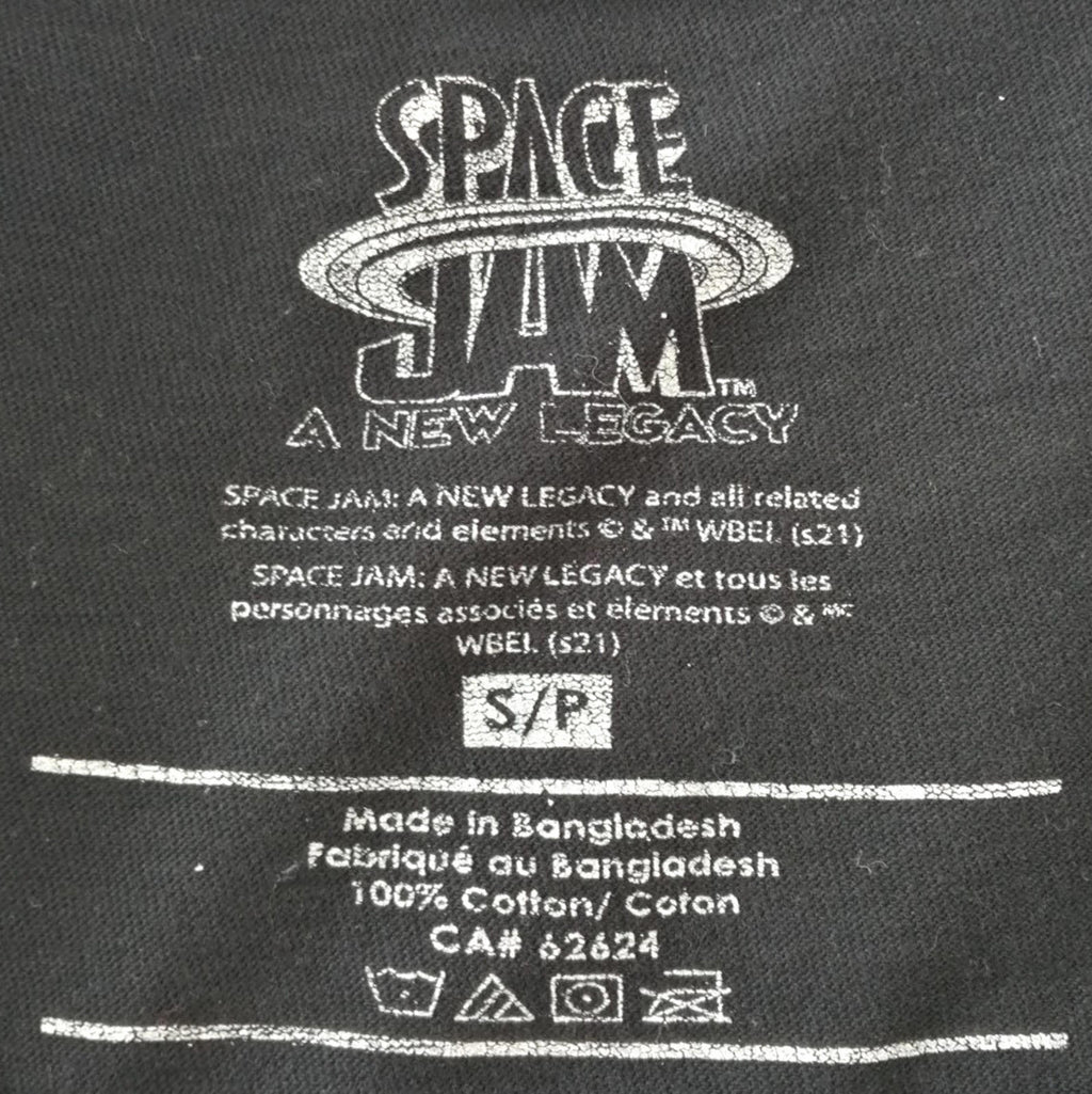 Space Jam Black Space Jam Graphic Print T-Shirt Men's Size S/P Black 100% Cotton