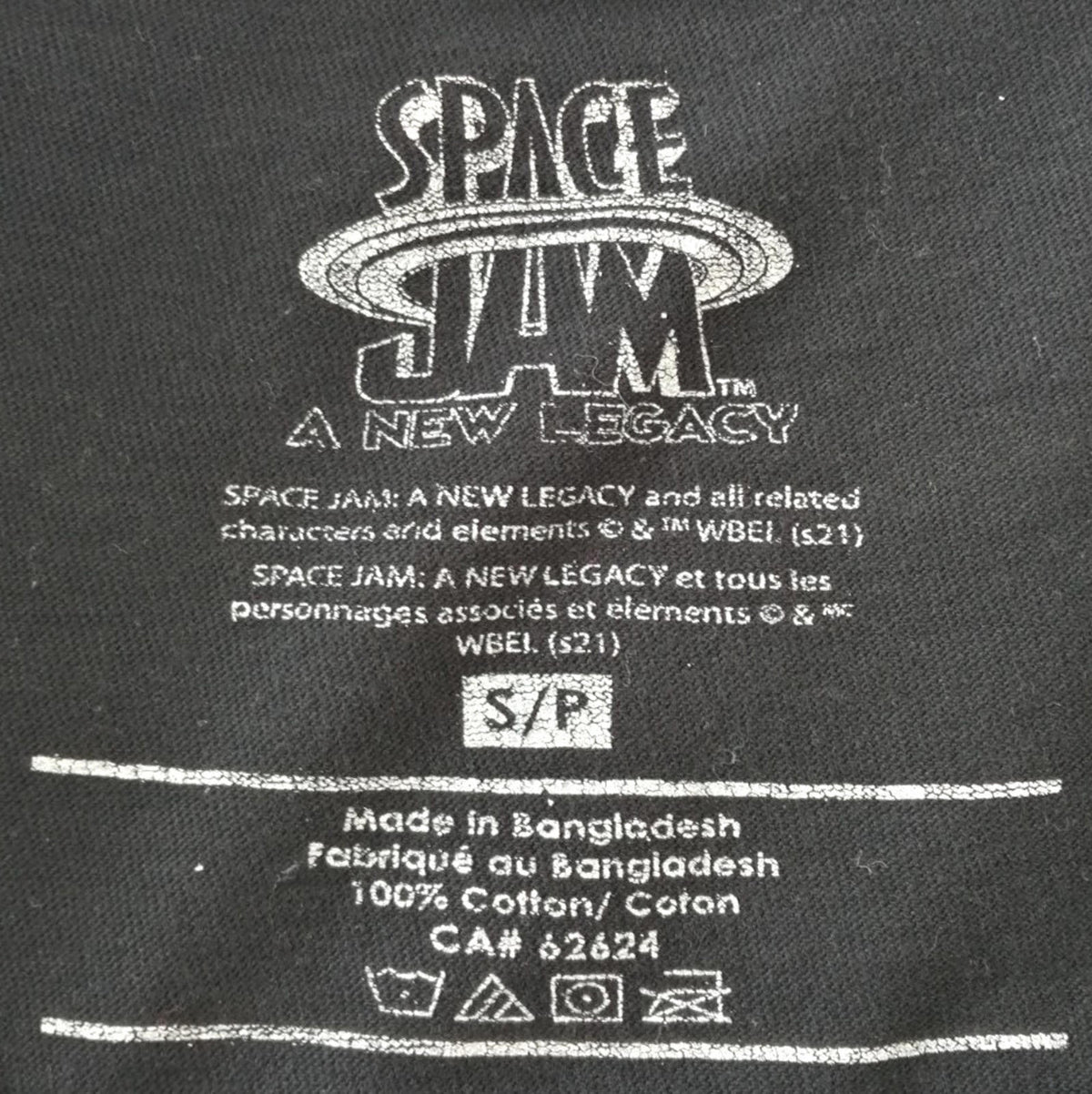 Space Jam Black Space Jam Graphic Print T-Shirt Men's Size S/P Black 100% Cotton