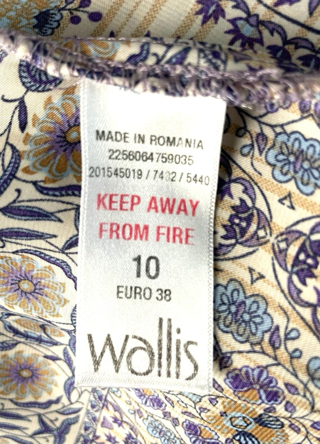 Wallis Satin Tunic Top Women's UK Size 10 Paisley 3/4 Blouson Sleeves V-Neckline