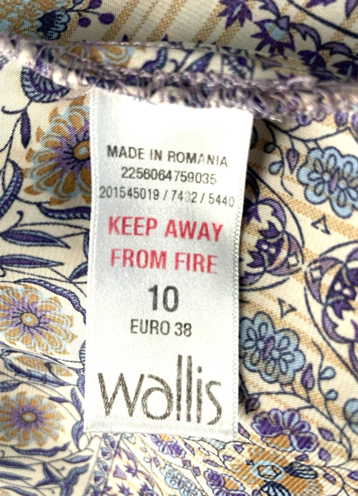 Wallis Satin Tunic Top Women's UK Size 10 Paisley 3/4 Blouson Sleeves V-Neckline