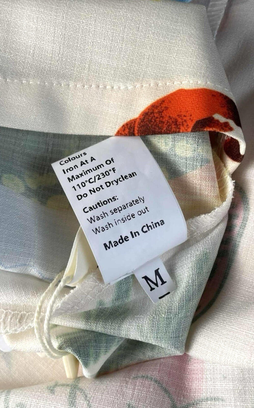 Comense White Comense Retro Summer Dress Women's UK Size M Lace Up Back Mini Multicolour Print