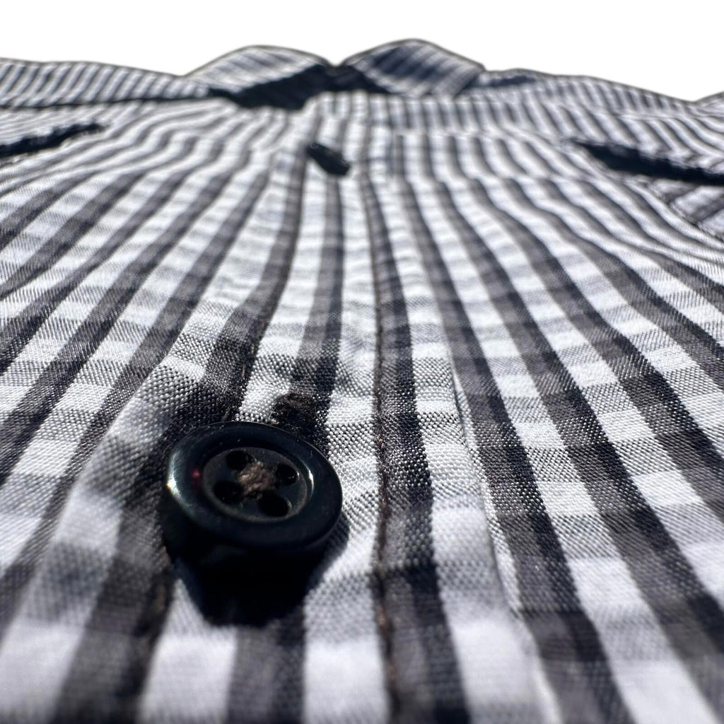River Island Shirt Men's UK Size L Black & White Check Long Sleeve 100% Cotton