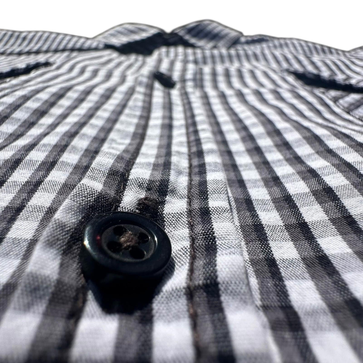 River Island Shirt Men's UK Size L Black & White Check Long Sleeve 100% Cotton