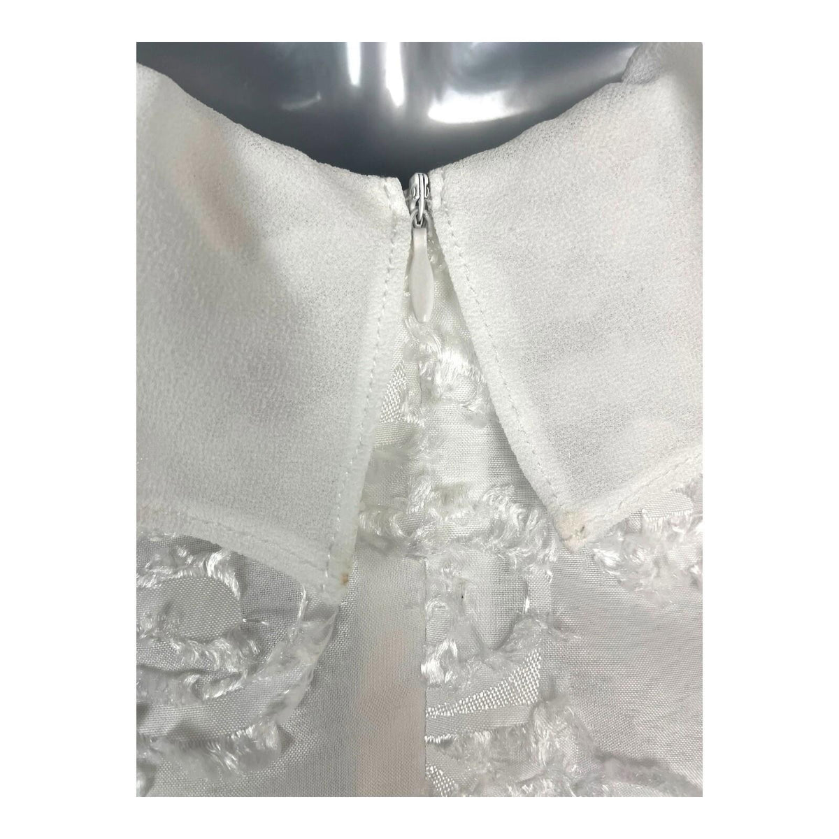 China Base White Frill Textured Blouse Top Women's UK Size 8