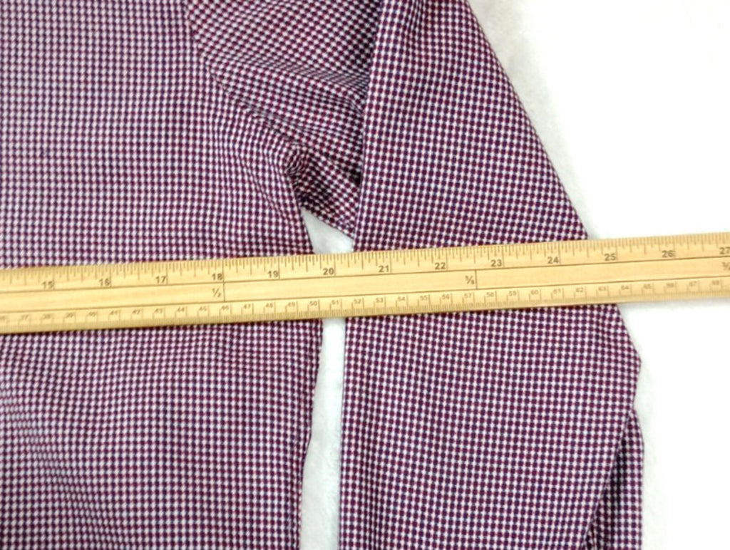 Next Shirt Men's UK Size S Long Sleeve Red Check Mixed Fabric Slim Fit