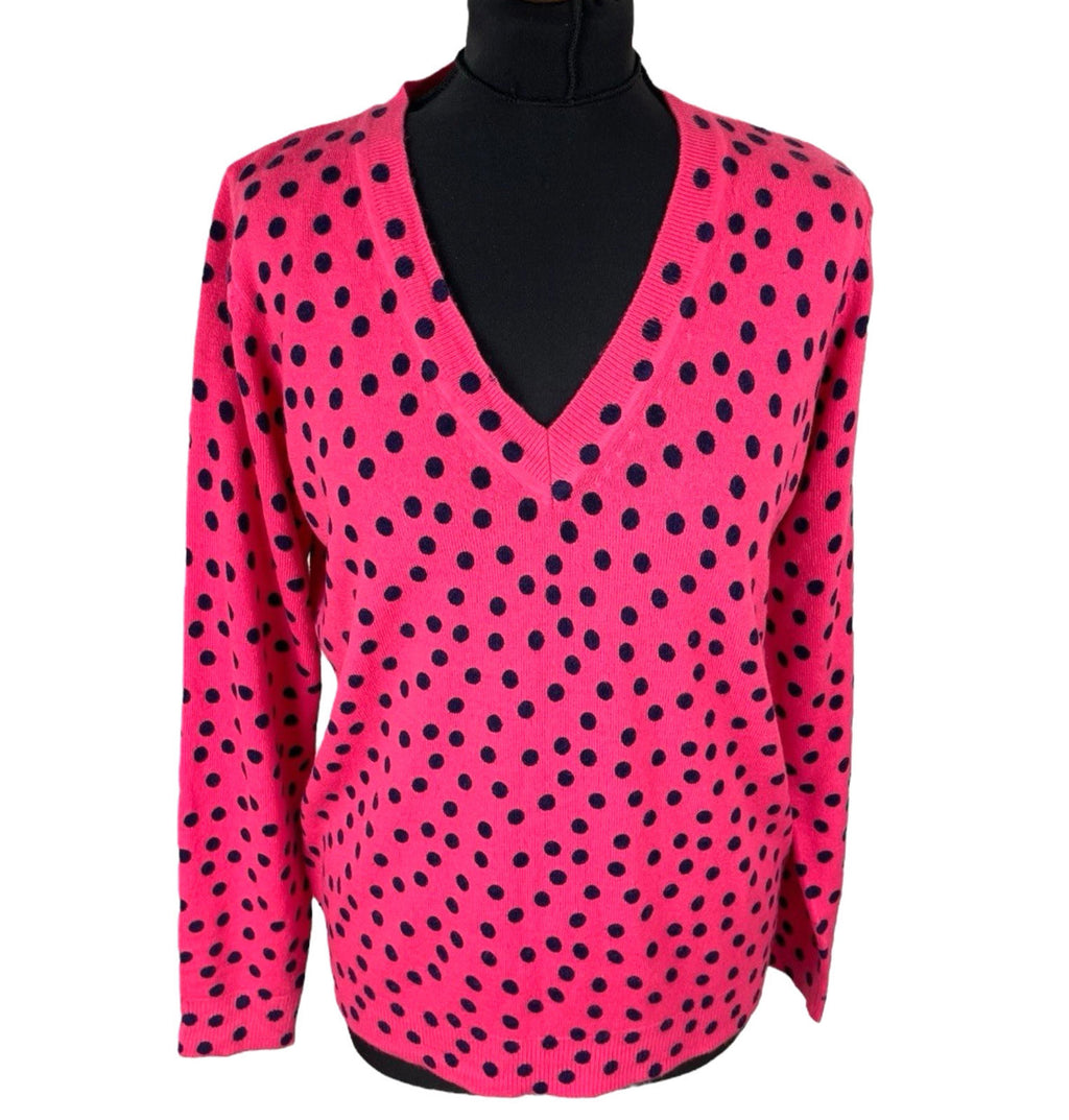 Marks & Spencer Pink M&S Collection Pink Jumper Polka Dot Soft Touch Women's UK Size M