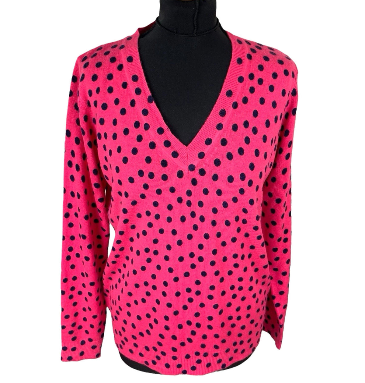 Marks & Spencer Pink M&S Collection Pink Jumper Polka Dot Soft Touch Women's UK Size M