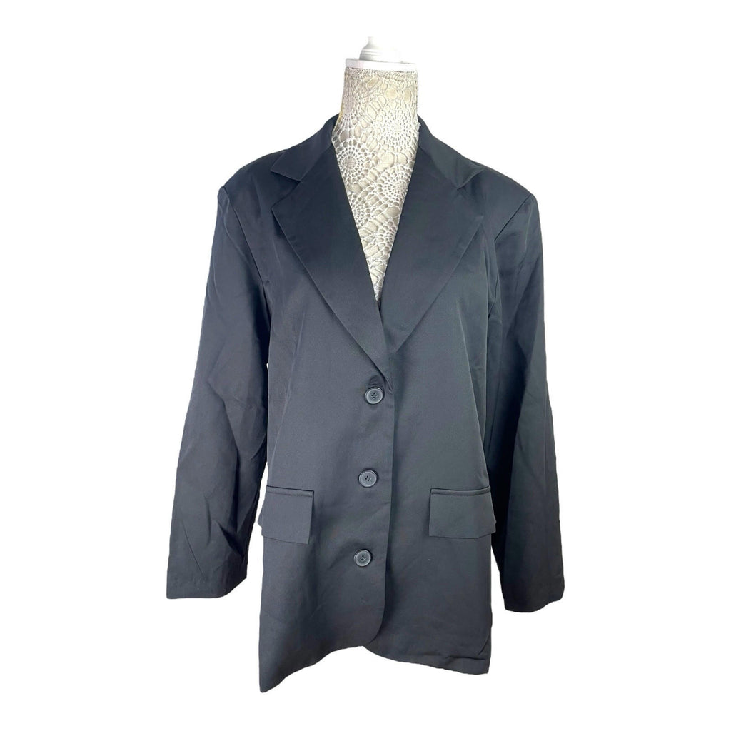 Pretty Little Thing Black Longline Blazer Oversized Women’s UK Size 8