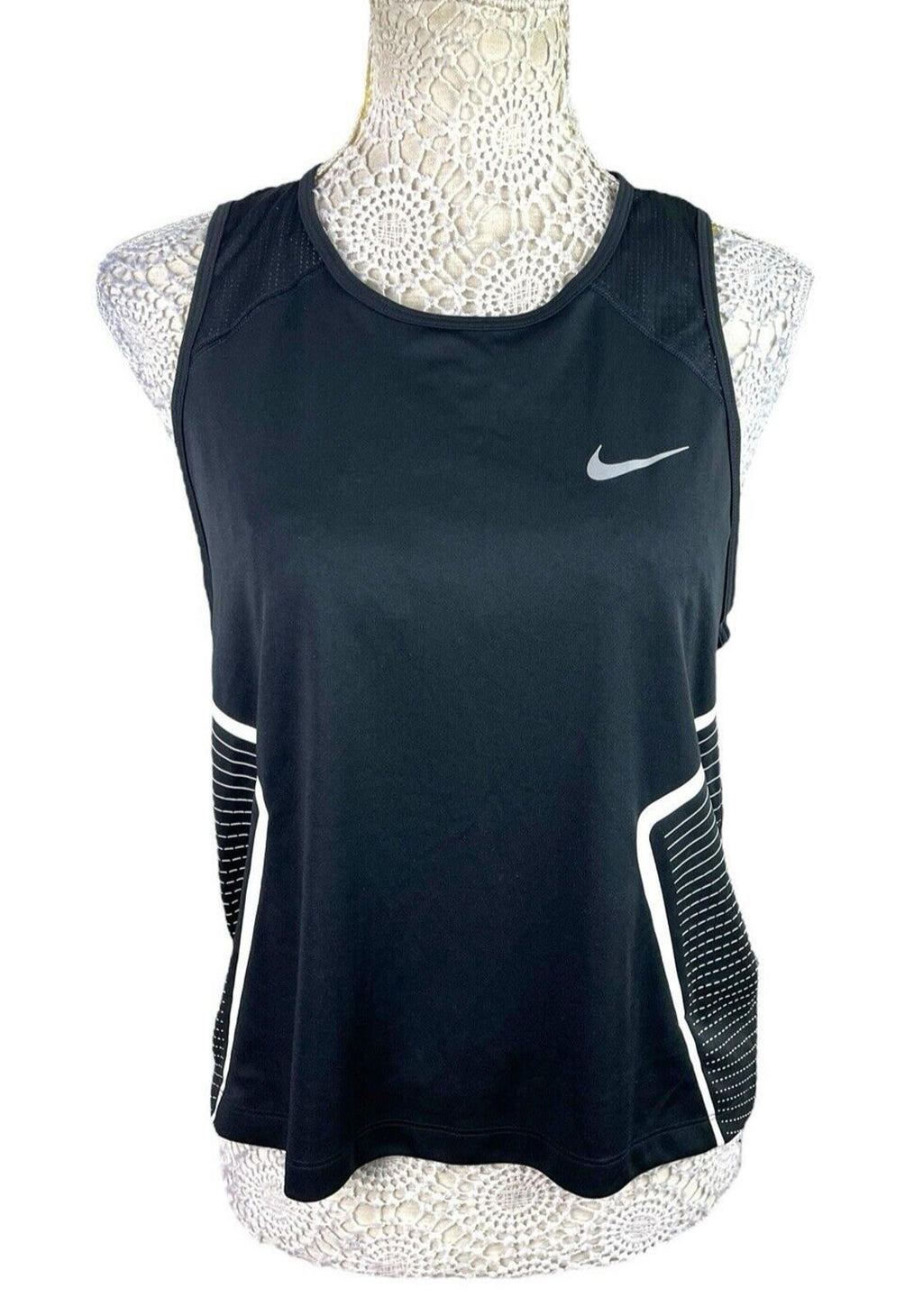Vest Black Nike Dri Fit Black Activewear Gym Vest Women's UK Size L