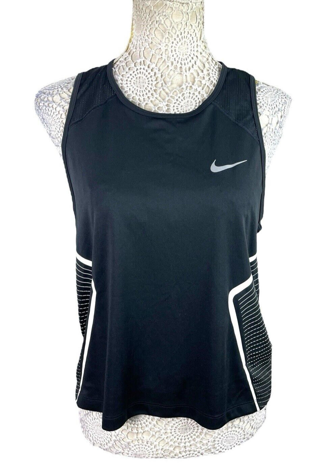 Vest Black Nike Dri Fit Black Activewear Gym Vest Women's UK Size L