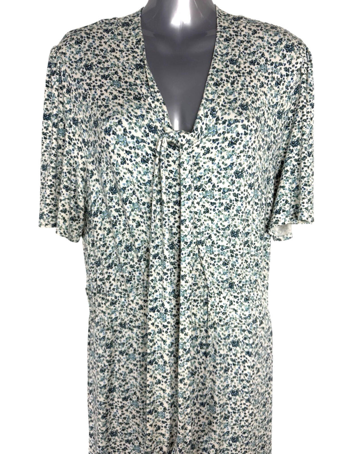 Crystal Kobe Floral Jumpsuit Womens UK Size S Wide Leg Short Sleeve White Blue