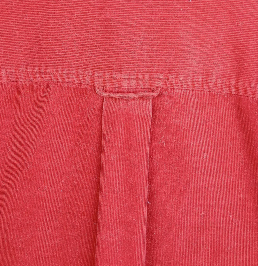 Charter Club Corduroy Shirt Men's UK Size L Red Pocket 100% Cotton Easy Care