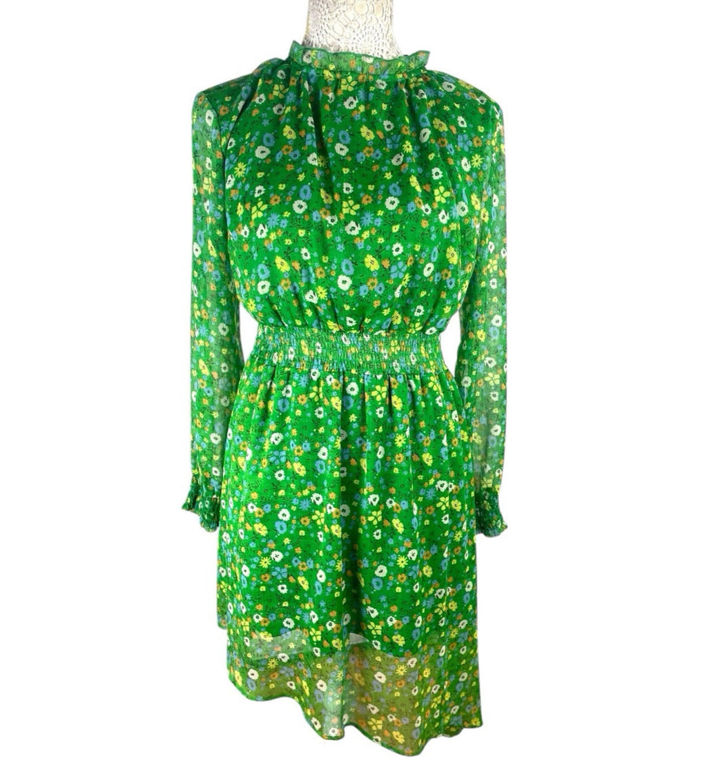 Boohoo Floral Mini Dress Women's UK Size 12 Fit & Flare Elasticated Waist