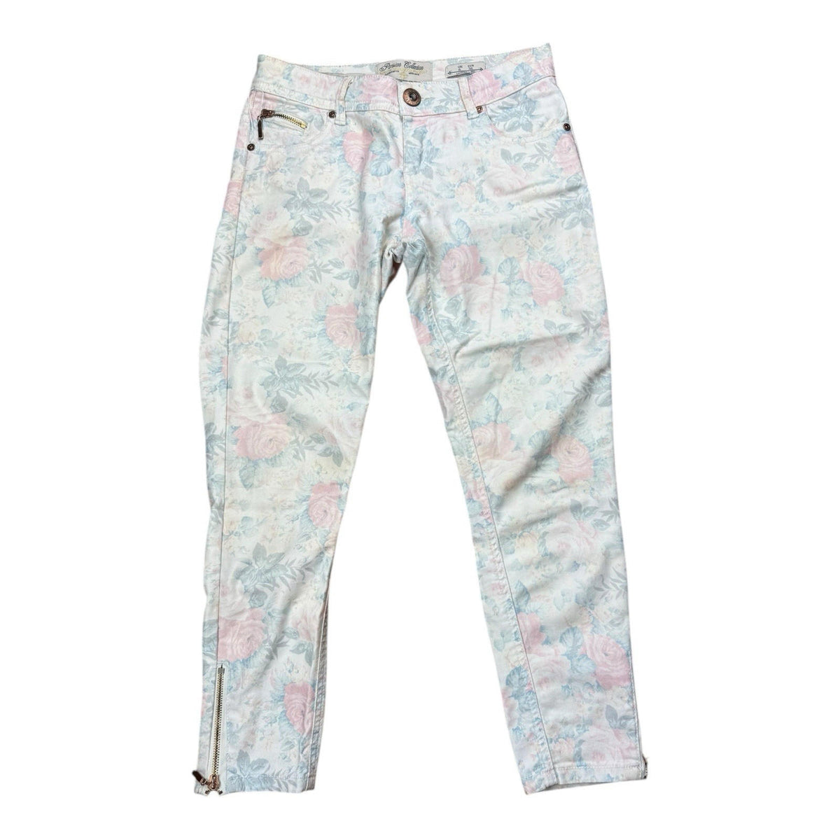 Parisian Collection Cropped Jeans Floral Print Stretch Women's UK Size 8