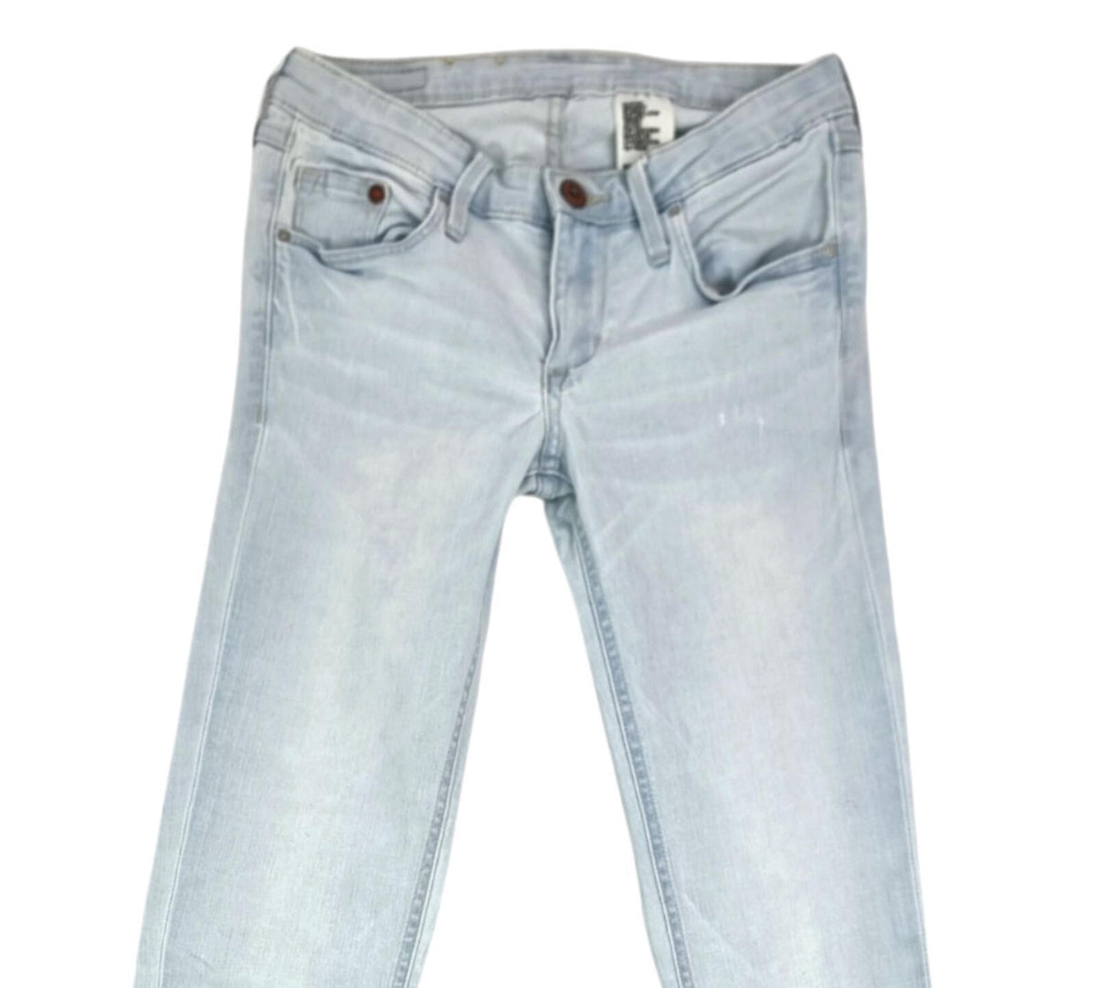 H&M LightBlue H&M Jeans Women's UK Size W27 L31 Light Blue Super Skinny Low Waist Zip Front