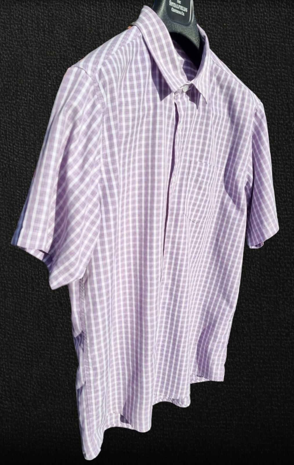 Cotton Traders Shirt Check Short Sleeve 100% Cotton Men's UK Size L Large