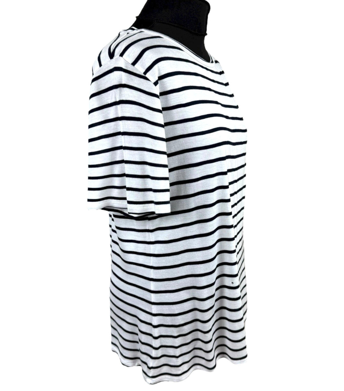 Marks & Spencer White Stripe T-Shirt Top Nautical Women's UK Size 16
