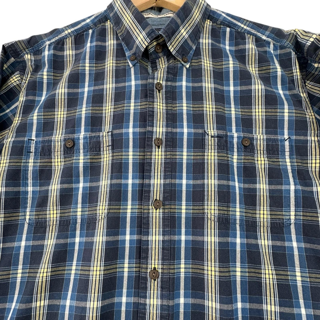 Nautica Shirt Men's UK Size L Blue Striped Long Sleeve Pockets Buttondown Collar
