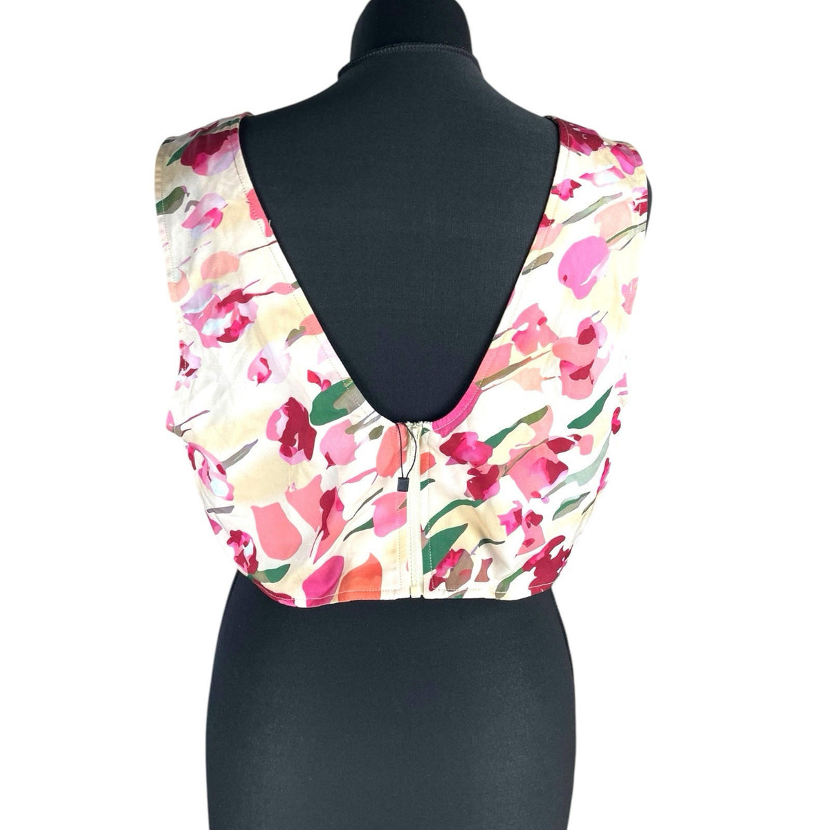 Ravi Famous Boned Crop Top Floral Women's UK Size 16