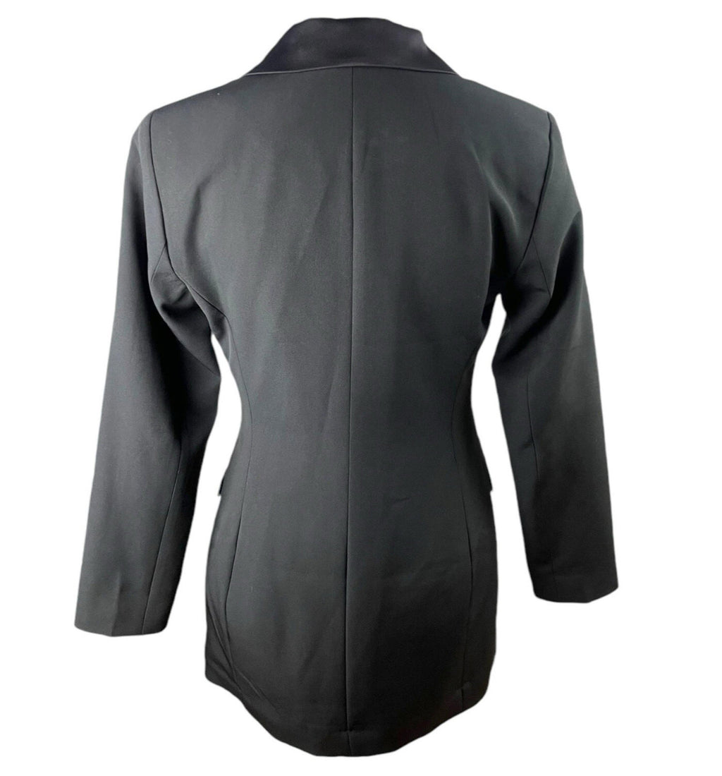 New Look Long Black Blazer Jacket Diamante Button PETITE Women’s UK Size 8